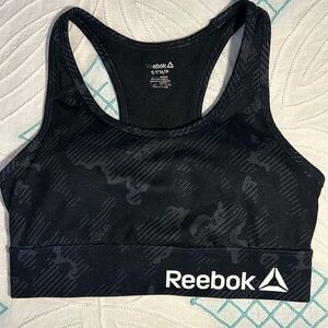 Reebok | Women’s Black Essential Sports Bra with Back Pocket | Size Small